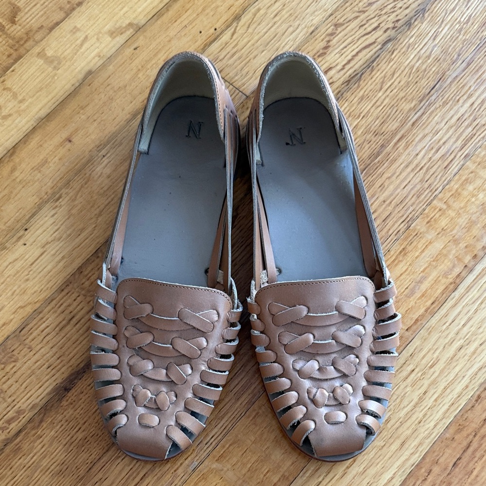 Nisolo Brown Woven Leather Loafers